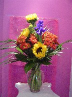 Sunflowers, daisies, and iris