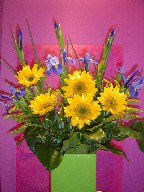 Sunflowers and iris