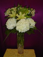 Hydreangea, lillies, anthurium, and alstroemeria