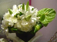 Anthurium, hydreangea, dalia, lillies, roses, and alstroemeria