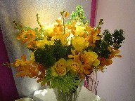 Spider mum, ming toy, monkara orchids, and roses (15)