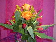 Tulips, roses, and solidago