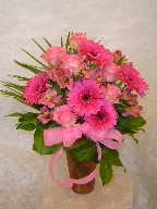 Roses, gerbera, and alstroemeria