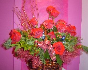Roses, berries, pine, Christmas branch and decorations