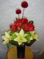 Amaryllis, lillies, hydreangea, and cordyline