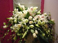 Roses, lisianthus, dendrobium and cymbidium orchids, calla lillies, alstroemeria, casablanca, and aspedestra