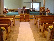 Altar and aisle arrangements