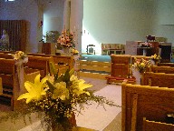 Altar and aisle arrangements