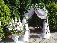 Wedding arch and altar arrangement