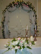 Wedding arch and altar arrangement