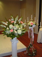 Altar arrangement and candelabra