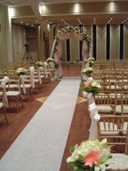 Aisle arrangements and wedding arch