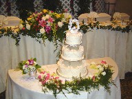 Head table and cake table arrangements