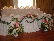 Head table arrangements and decorations