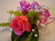 Rose, baby's breath, and pompom