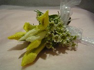 Iris and waxflowers