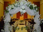 Decorated wedding arch