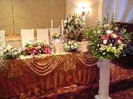 Head table and altar arrangements
